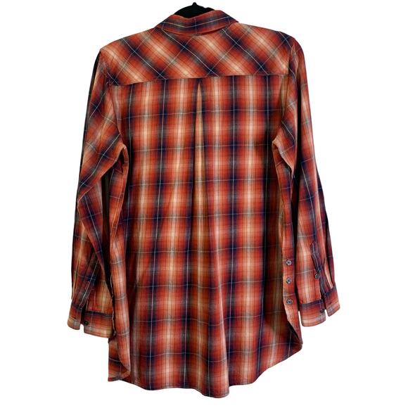 ARIAT Shirt Large Real Billie Rae Plaid Relaxed Fit Button Closure Chest Pockets - Picture 2 of 13